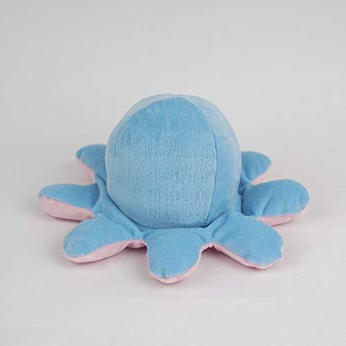 Eitheo Side Changing Octopus Mini Plush - Stuffed Animal Toy | Show Your Mood Without Saying A Word (Blue Pink)
