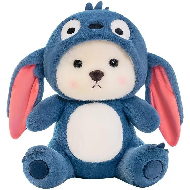 Storescent Baby Plushies, Blue Lovable Huggable Soft Toy, Big Size Hooded Plush Teddy Bear, Elegant Soft Plush Toy For Babies, Great Birthday Gift For Girls - 35 Cm