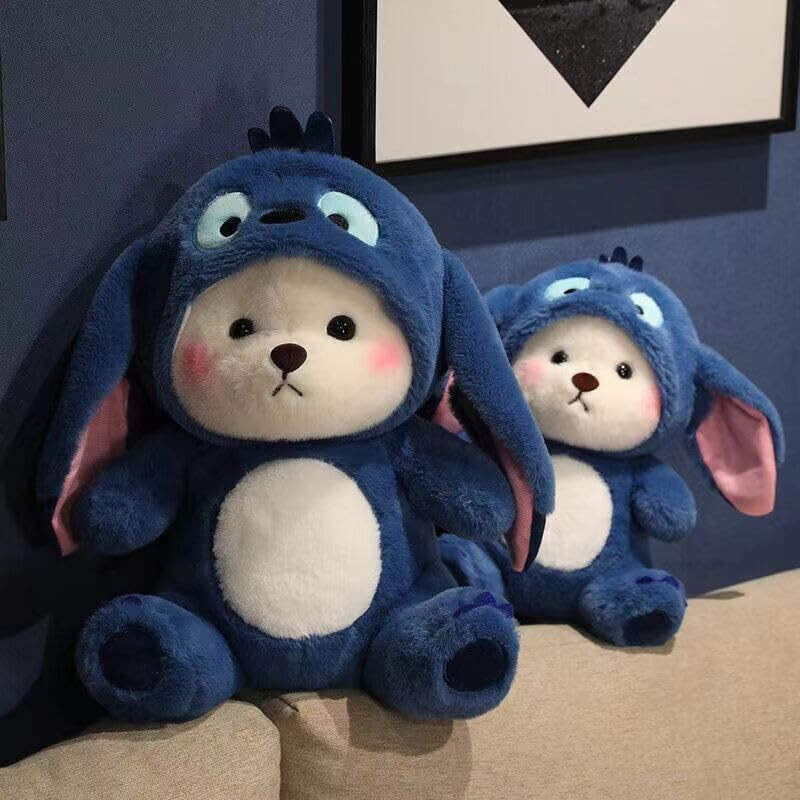 Storescent Baby Plushies, Blue Lovable Huggable Soft Toy, Big Size Hooded Plush Teddy Bear, Elegant Soft Plush Toy For Babies, Great Birthday Gift For Girls - 35 Cm