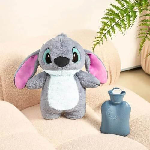 Storescent Stitch Soft Toy With Hot Water Bag | Plush Cartoon Animal Toy For Comfort & Warmth | Multipurpose Plush Toy Hot Water Bag For Kids & Adults - Random Color 35Cm
