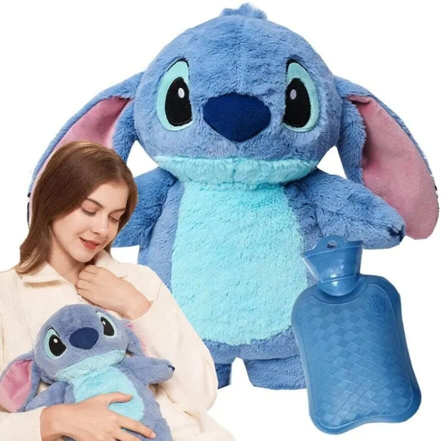 Storescent Stitch Soft Toy With Hot Water Bag | Plush Cartoon Animal Toy For Comfort & Warmth | Multipurpose Plush Toy Hot Water Bag For Kids & Adults - Random Color 35Cm