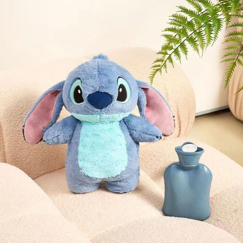 Storescent Stitch Soft Toy With Hot Water Bag | Plush Cartoon Animal Toy For Comfort & Warmth | Multipurpose Plush Toy Hot Water Bag For Kids & Adults - Random Color 35Cm