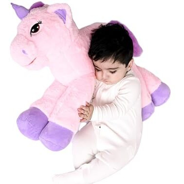 Dearjoy Big Fibre Filled Stuffed Animal Unicorn Soft Toy For Baby Also Used As Plush Toy Hugging Pillow Like Teddy Bear Soft Toys For Kids Boys & Girls, Birthday Gift (65 Cm, Pink)