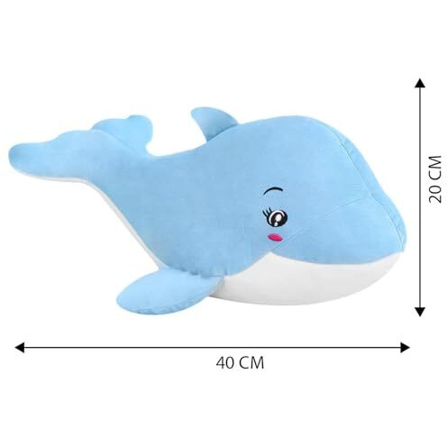 Adhigams Baby Dolphin Soft Toys/Stuffed Toys/Plush Toy | Cotton Soft Dolphin Toys For Baby Boy And Girl (40 Cm) (Blue)