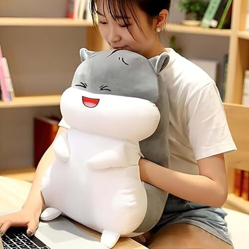 Lattice Plush Cute Hamster Soft Toy Ragdoll Doll Big Pillow Girl Sleeping Bed Cute Girl Birthday Gift For Kids 35 Cm