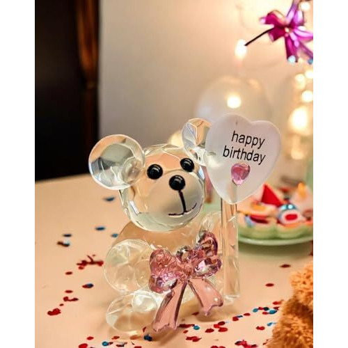 Warmingo De Crystal Teddy Gift | Valentines Day Gift | Cute Gifting Item | (Happy Birthday)