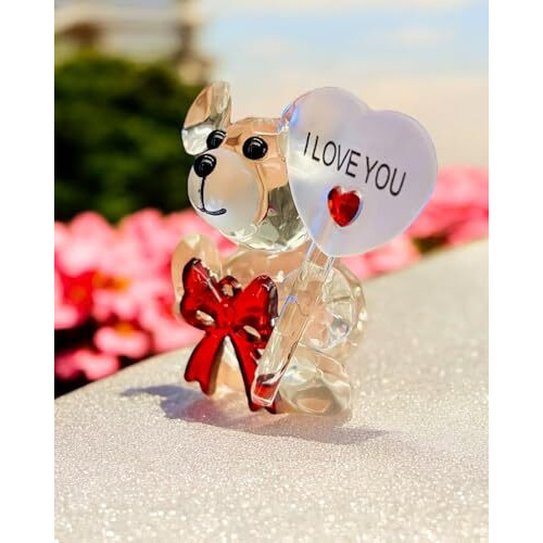 Warmingo De Crystal Teddy Gift | Valentines Day Gift | Cute Gifting Item | (I Love You)