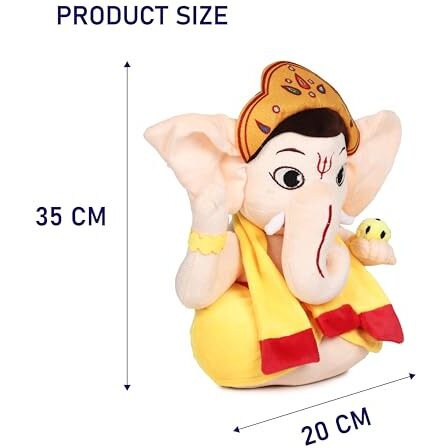 Arbo Aurbo Mantra Chanting Baby Lord Ganesha | Cute Musical Plush Toy | Gift For Boys, Girls, Infants, Toddlers, Babies - Kids Educational Learning (Medium, 35 Cm)