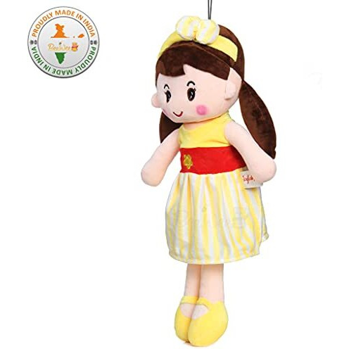 Beewee Plush Super Soft Toy Huggable For Girls (Cute Doll 40 Cms, Yellow)