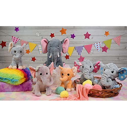 Mirada Enchanting Plush Grey Elephant Soft Toy For Girls/Kids - Charming With Blue Polka Dots Ear - Ideal For Birthdays & Special Occasions - 25Cm