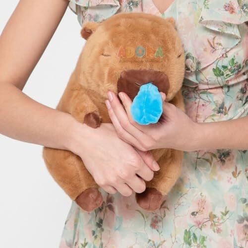 Adora Capybara Soft Plush Toy -Small Size 25 Cm Cute And Cuddly Brown Plush Stuffed Animal For Babies, Kids Lovable Fluffy Capybara Plushies Realistic Design Stuffed Doll Snot-Pulling Fun For Kids