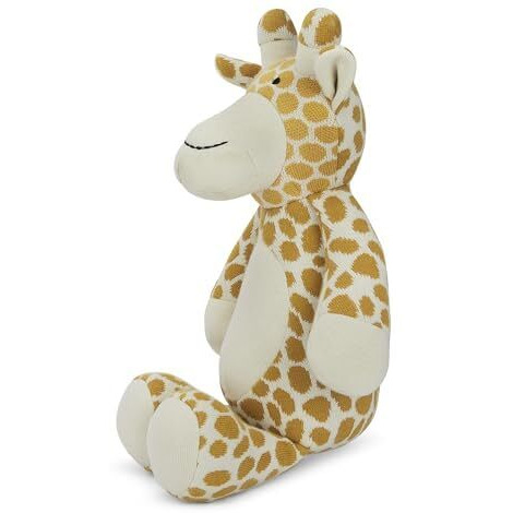 Haus & Kinder Knitted Giraffe Toys For Kids-Giraffe Toy Gift For Kids, Soft Toys For Girls & Soft Toys For Boys, Toddler Toys, Toys For New Born Baby Boy And Girls, Mustard-Natural, 10X25 Cm, 1Pc