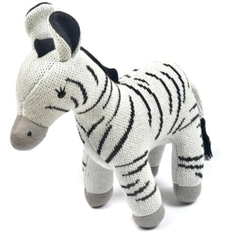 Nesta Toys - Zebra Animal Soft Toy | Snuggly Knitted Cotton Plush Toy For Babies, Toddlers And Kids | Animal Doll For Kids