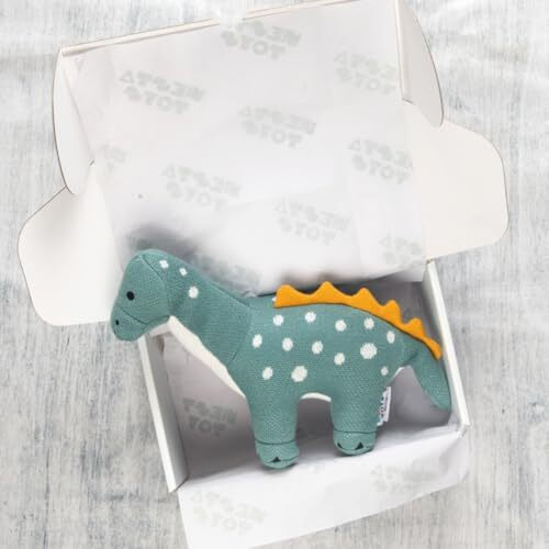 Nesta Toys - Dippy The Dinosaur Plush Toy For Kids | Snuggly Knitted Cotton Plush Toy For Babies, Toddlers And Kids | Animal Doll For Kids
