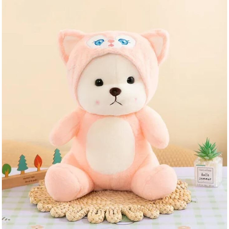 Fluffybliss Hooded Teddy Bear Soft Toys For Kids - Stuffed Animal Plush Soft Toy For Boys & Girls - Cute Lovely Hooded Teddy 35Cm