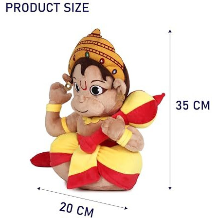 Arbo Aurbo Mantra Chanting Baby Lord Hanuman| Cute Musical Plush Toy | Gift For Boys, Girls, Infants, Toddlers, Babies - Kids Educational Learning (Medium, 35 Cm)