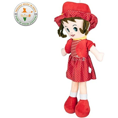 Beewee Plush Cute Super Soft Toy Huggable For Girls (Winky Doll 40 Cms, Red)