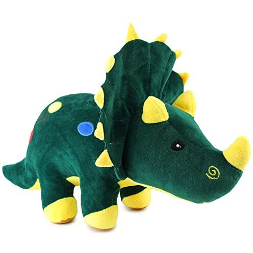 Webby Plush Adorable Dinosaur With Horns And Frill, Stuffed Soft Toy For 2+ Years Kids, 50Cm (Green)