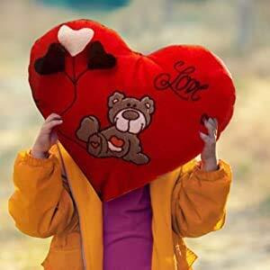 Delicado Huggable Heart Shape Soft Plush Stuffed Cushion Pillow Toy For Expressing Love Valentine Gift Decoration