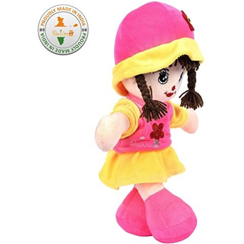 Beewee - Addie Girl Plush Soft Doll Toy Huggable (35 Cms, Pink)