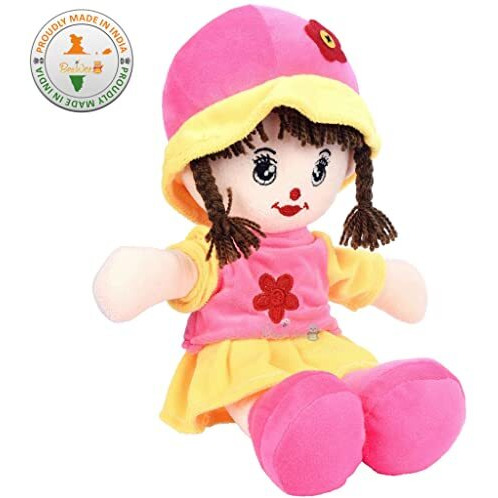 Beewee - Addie Girl Plush Soft Doll Toy Huggable (35 Cms, Pink)