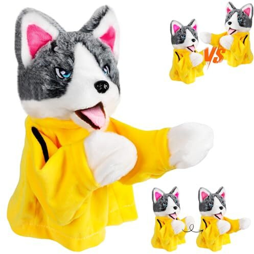 2024 New Kung Fu Animal Toy Husky Gloves Doll Children's Game Plush Toys,Animal Hand Puppet Stuffed Animal Toys,Kung Fu Puppy Dog Action Toy,Boxing Husky Interactive Tricky Toy Gift For Kids