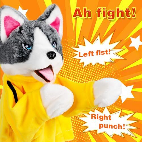 2024 New Kung Fu Animal Toy Husky Gloves Doll Children's Game Plush Toys,Animal Hand Puppet Stuffed Animal Toys,Kung Fu Puppy Dog Action Toy,Boxing Husky Interactive Tricky Toy Gift For Kids