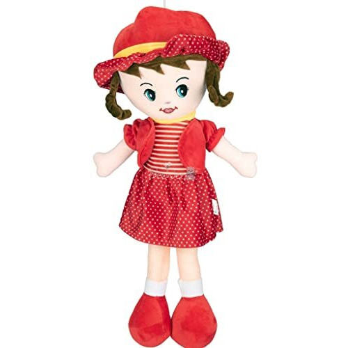 Beewee Plush Cute Super Soft Toy Huggable For Girls (Winky Doll 60 Cms, Red)