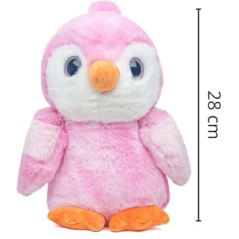 Mirada Plush Stuffed Animal 28Cm Glitter Eye Parrot - Tie Dye Pink