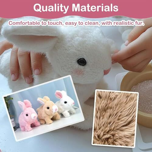 Teotopoa My Realistic Bunny Toy,Vitality Bliss Bunny,Hopping Bunny Toy,Rabbit Plush Interactive Toys,Wiggle Ears Twitch Nose,Electric Rabbit Toys With Sounds And Movements (Brown)