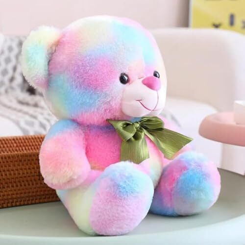 Mini Steps Ultra-Soft Washable Plush Toy For Kids  Safe & Non-Toxic Stuffed Animal, Cuddly Teddy Bear, Best Gift For Babies & Toddlers, Cute & Durable Soft Toy For Boys & Girls- Teddy Rainbow Color