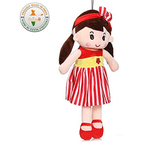 Beewee Plush Super Soft Toy Huggable For Girls (Cute Doll 60 Cms, Red)