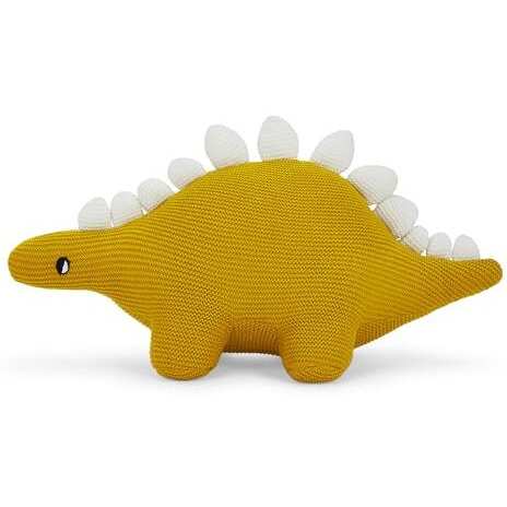 Haus & Kinder Knitted Dinosaur Soft Toy - 100% Cotton Cover Toy Gift For Kids, Soft Toys For Girls & Soft Toys For Boys, Toddler Toys, Toys For New Born Baby Boy And Girls, Corn Silk, 10X25 Cm, 1Pc