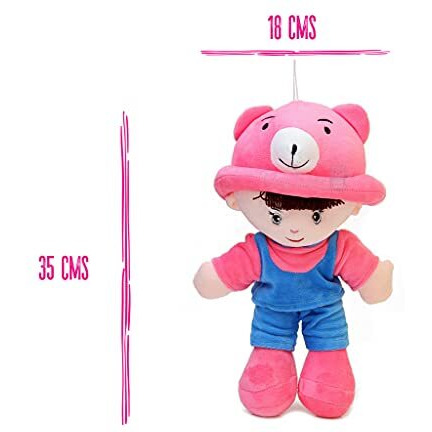 Beewee - Addie Boy Plush Soft Doll Toy Huggable (35 Cms, Pink)