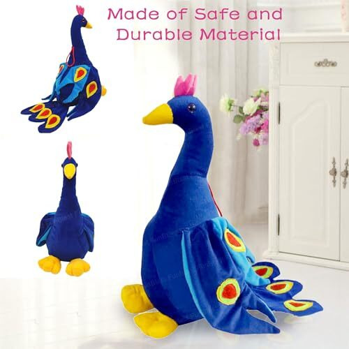 Funblast Peacock Soft Toy 36 Cm Soft Toys For Babies Soft Washable Plush Birds Toys For Kids, Stuffed Peacock Toy
