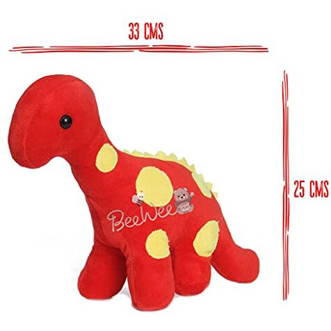 Beewee - Soft Toy Dinosaur Plush Stuffed Animal (Red)