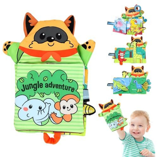 Snowie Soft Hand Puppet Cloth Books For Babies 0 To 3 Years, Soft Toys Sensory Books For Babies 6-12 Months With 3D Touch Feel High Contrast Dimensional, Early Educational Baby Toys