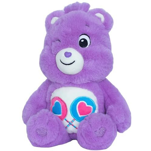 Mirada Care Bears Share Bear - Purple Plushie Perfect Stuffed Animal, Birthday Gift, Super Soft And Cuddly  Good For Girls And Boys, Collectors - 35Cm