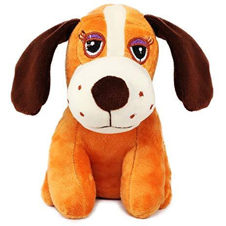 Webby Soft Animal Plush Dalmatian Dog Toy 20Cm, Brown