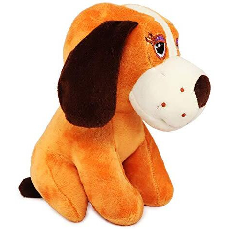 Webby Soft Animal Plush Dalmatian Dog Toy 20Cm, Brown