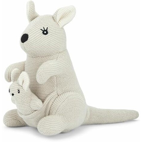 Haus & Kinder Knitted New Born Baby Toys - Kangaroo Toy Gift For Kids, Soft Toys For Girls & Soft Toys For Boys, Toddler Toys, Animal Toys For New Born Baby Boy And Girls, Paleswhisper, 10X25 Cm, 1Pc