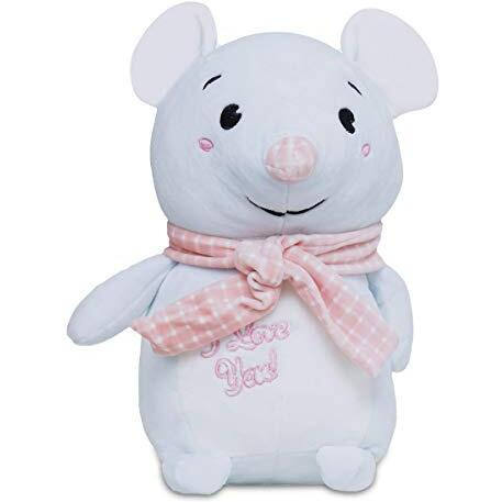 Webby Soft Seated Animal Plush Mouse Toy, Blue 26Cm
