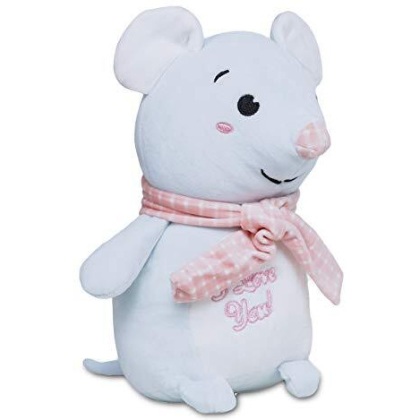 Webby Soft Seated Animal Plush Mouse Toy, Blue 26Cm
