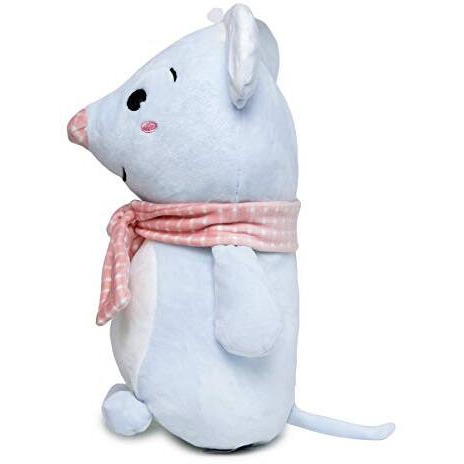 Webby Soft Seated Animal Plush Mouse Toy, Blue 26Cm