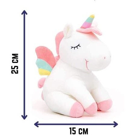 Dryphon Sitting Unicorn Plush Toy | Unicorn Soft Toys For Kids | Soft Toys For Baby Girl | Cute Soft Toys For Babies | Soft Toys For Boys And Girls (Unicorn (White), 25 Cm)