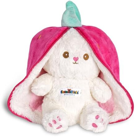 Chamantricks Reversible Bunny Soft Toy - Double-Sided, Non-Toxic, Washable Plush - 32 Cm, Perfect For Kids, Boys, And Girls