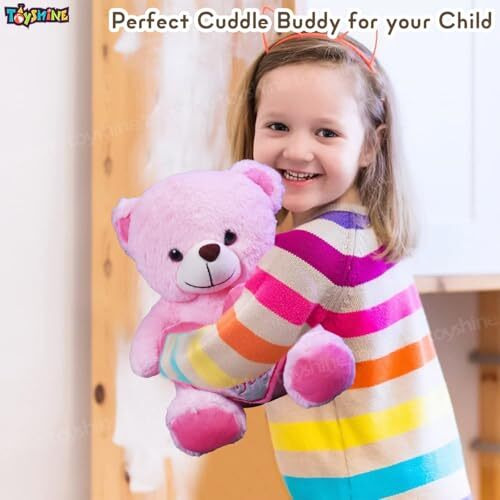 Toyshine For You Soft Toy For Kids Boy Girl Baby | Soft Feather Cotton Fabric, Teddy Pink