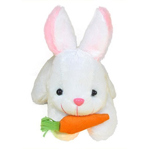 Toy Castle White Rabbit Soft Toys With Carrot Furry Teddy Stuffed Animal - Educational Toys, Gift, Car Decoration | Made In India (26 Cm, White)