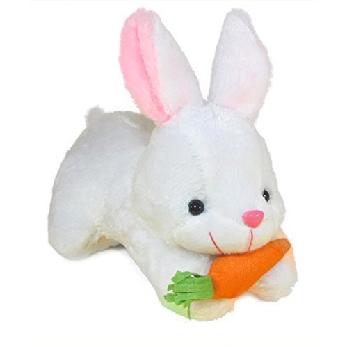 Toy Castle White Rabbit Soft Toys With Carrot Furry Teddy Stuffed Animal - Educational Toys, Gift, Car Decoration | Made In India (26 Cm, White)
