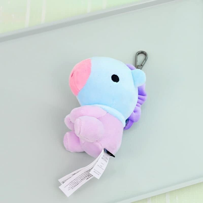 Kawaii Kart | Bts Bt21 Baby Sitting Plushy Soft Toy With Metal Hook | Bt21 Toy Gift Statue Merchandisefor Bts Army And Kpop Lovers (Size - 12 Cm) (Mang)